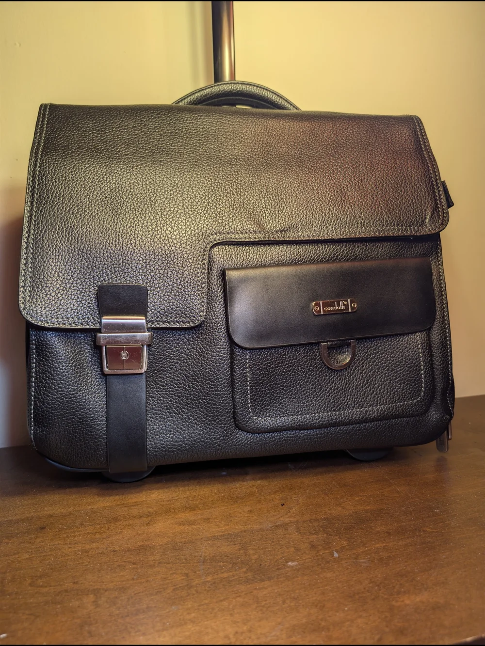 Condotti Black Leather Men's Briefcase...